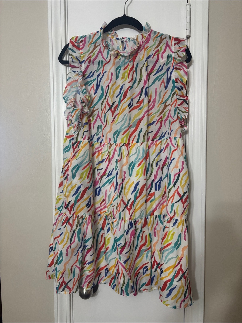 Rainbow Zebra Striped Dress